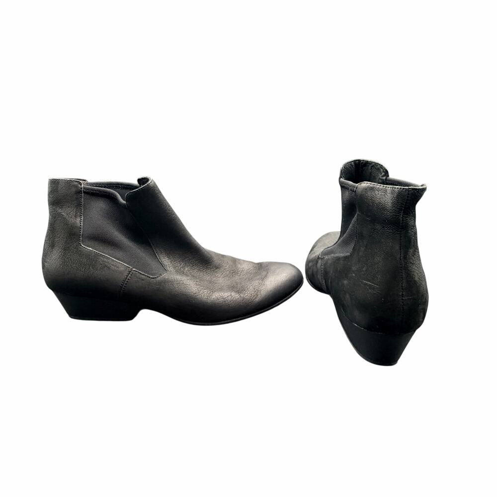 Eileen Fisher Black Leather Chelsea Ankle Boots Low Heel Women’s 8.5